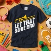 Let That Slide Bro - Funny Trombone Player Band Gift Kids T-Shirt thumb 3