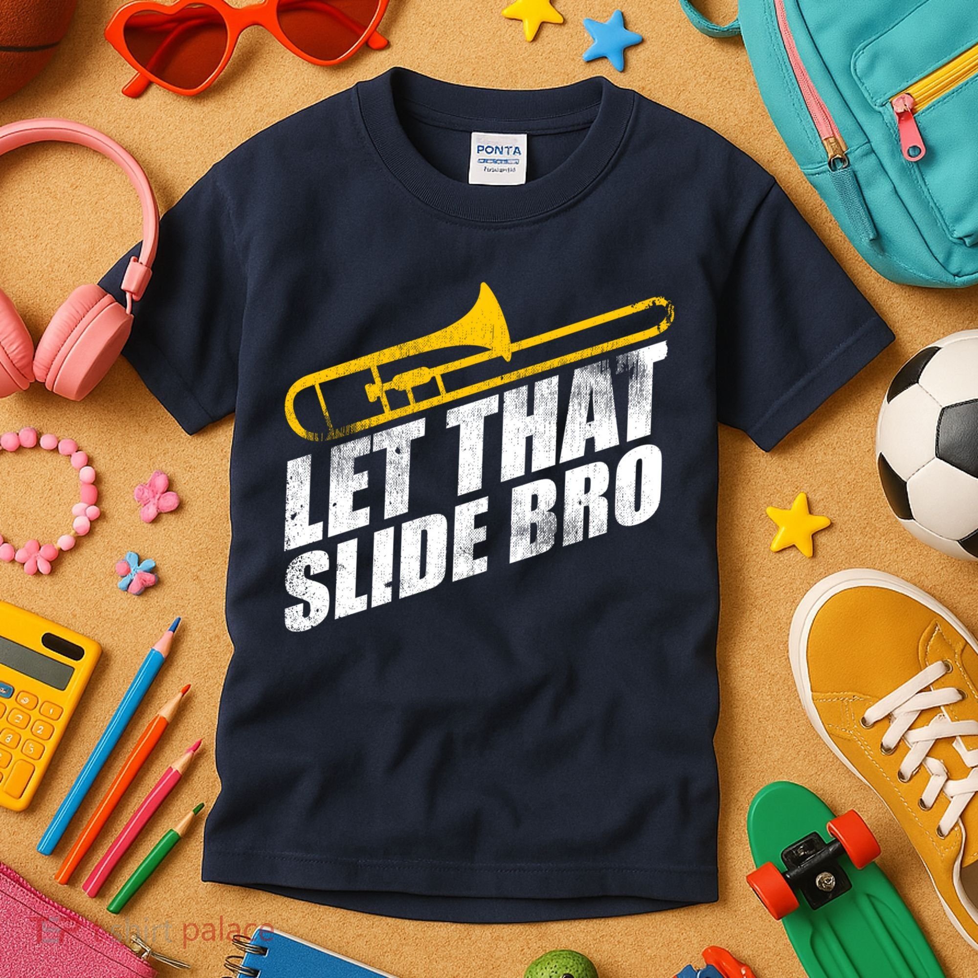Let That Slide Bro - Funny Trombone Player Band Gift Kids T-Shirt