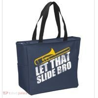 Let That Slide Bro - Funny Trombone Player Band Gift Tote Bag thumb 2