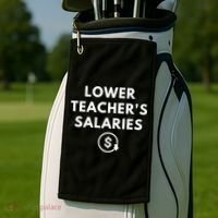 Lower Teacher Salaries Golf Towel thumb 2