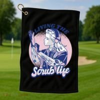 Living The Scrub Life Golf Towel thumb 1