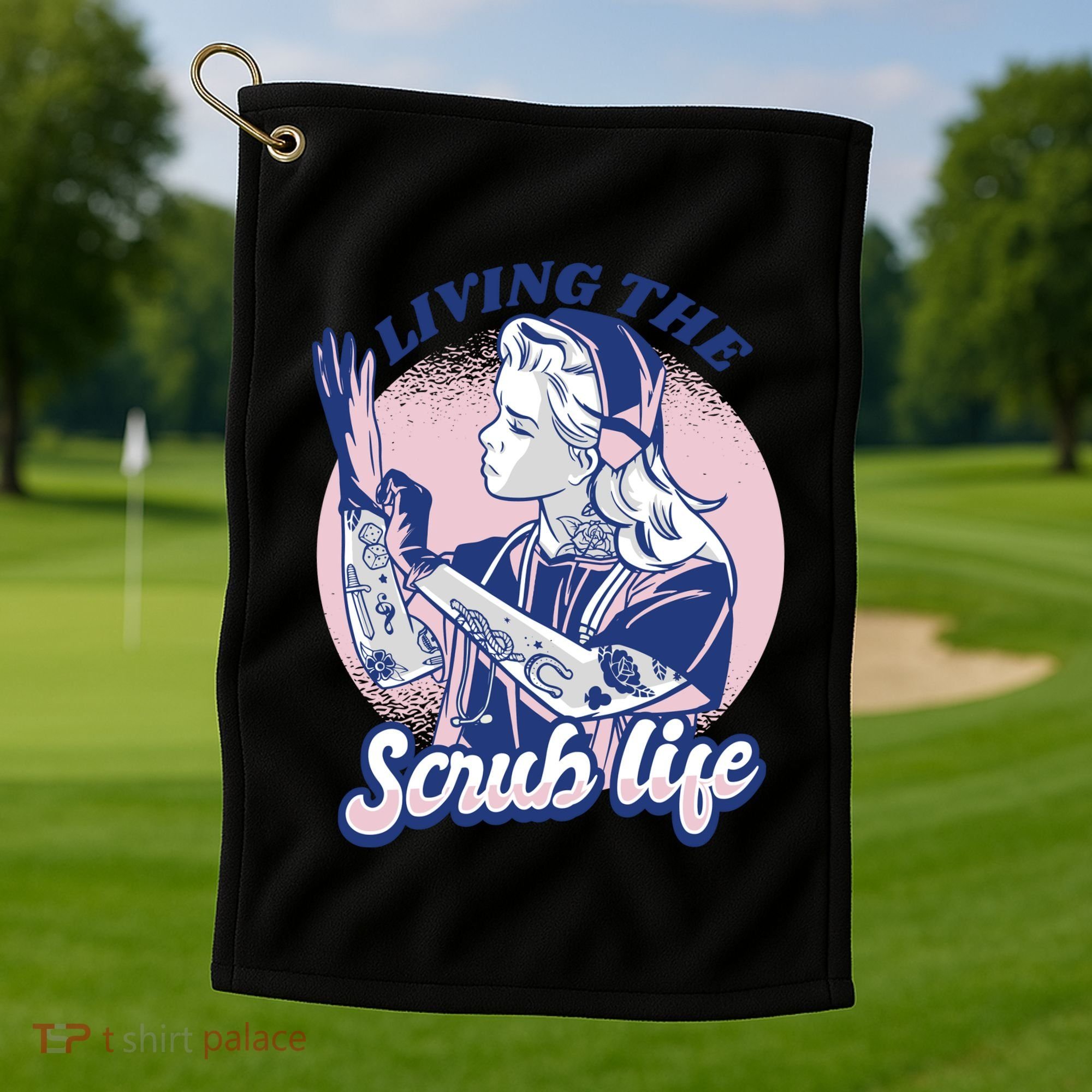 Living The Scrub Life Golf Towel