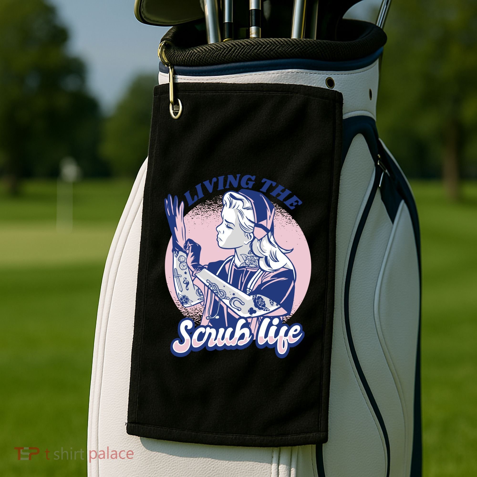 Living The Scrub Life Golf Towel