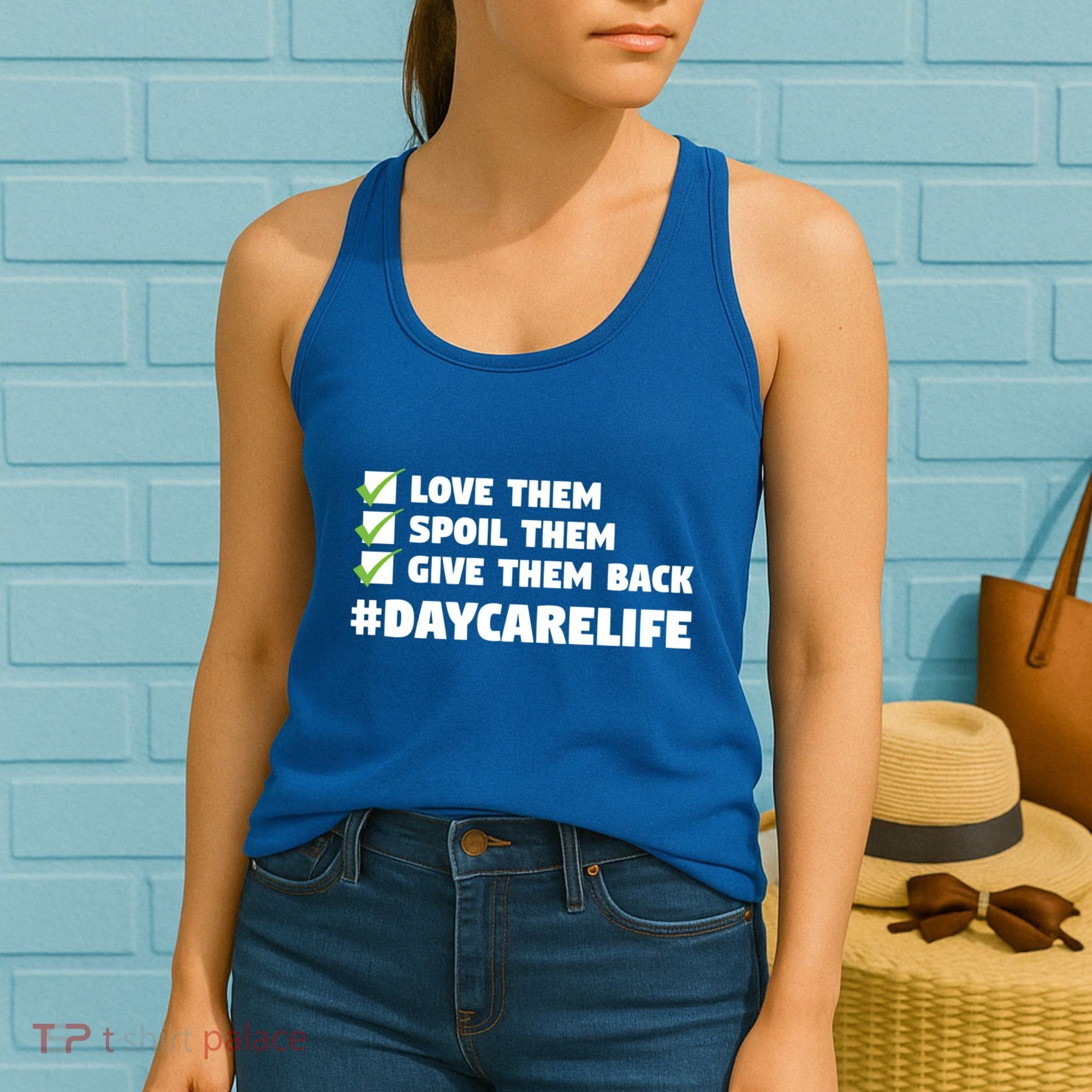 Love Them Spoil Them Give Them Back Nursery Daycare Teacher Cool Gift Women's Tank Top