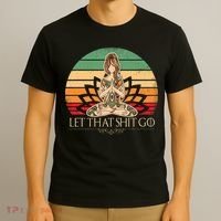Let That Shit Go Vintage Yoga Funny Yoga Mediation T-Shirt thumb 3