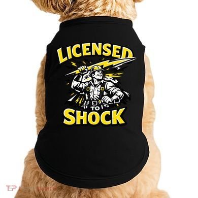 Licensed To Shock Power Line Worker Humor Doggie Tank