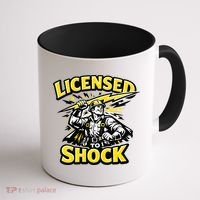 Licensed To Shock Power Line Worker Humor Coffee Mug thumb 1