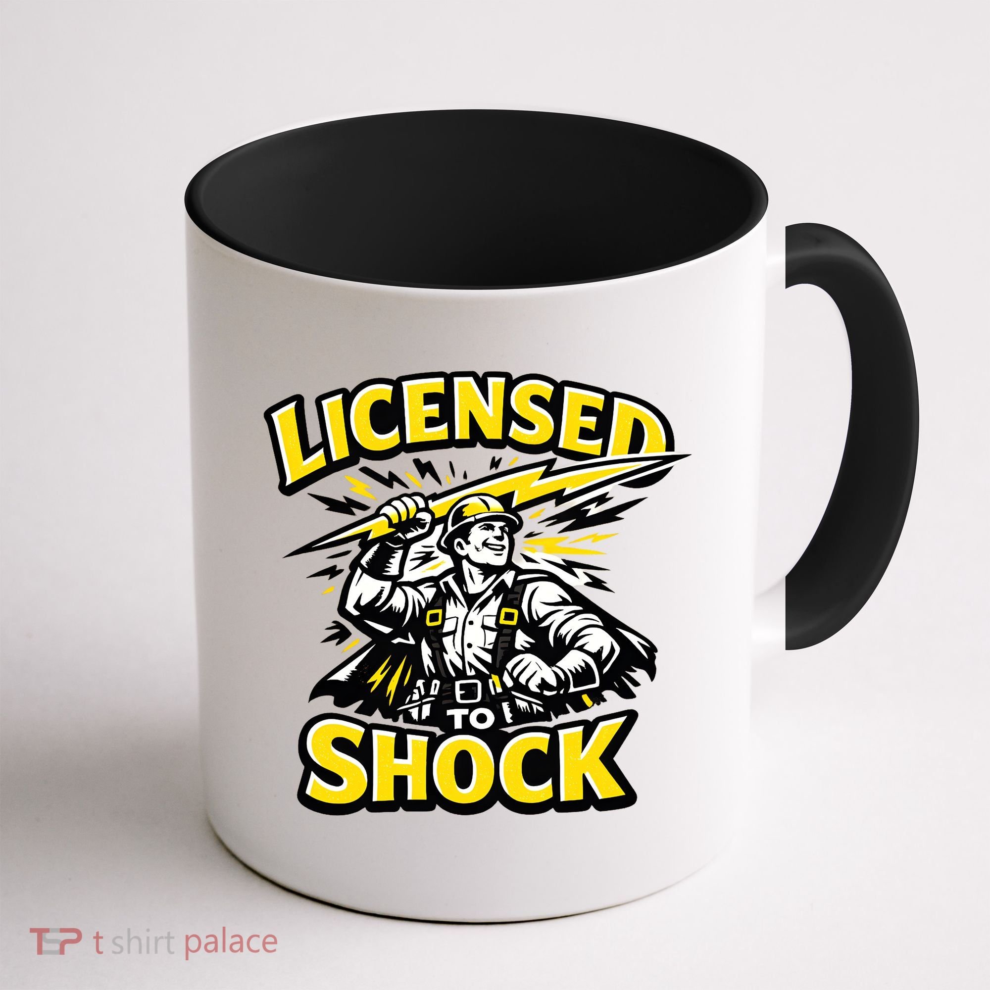 Licensed To Shock Power Line Worker Humor Coffee Mug