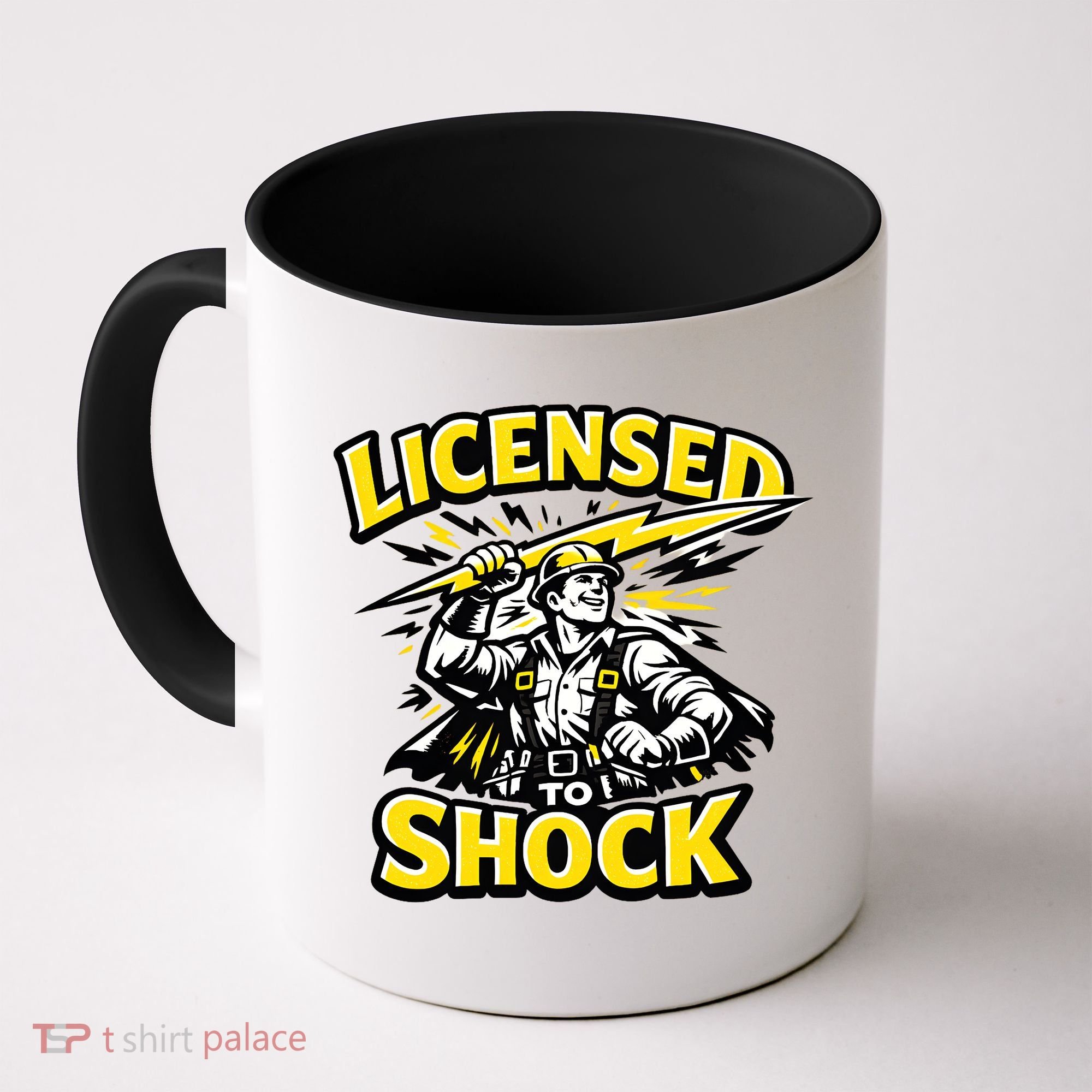 Licensed To Shock Power Line Worker Humor Coffee Mug