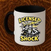 Licensed To Shock Power Line Worker Humor Coffee Mug thumb 2