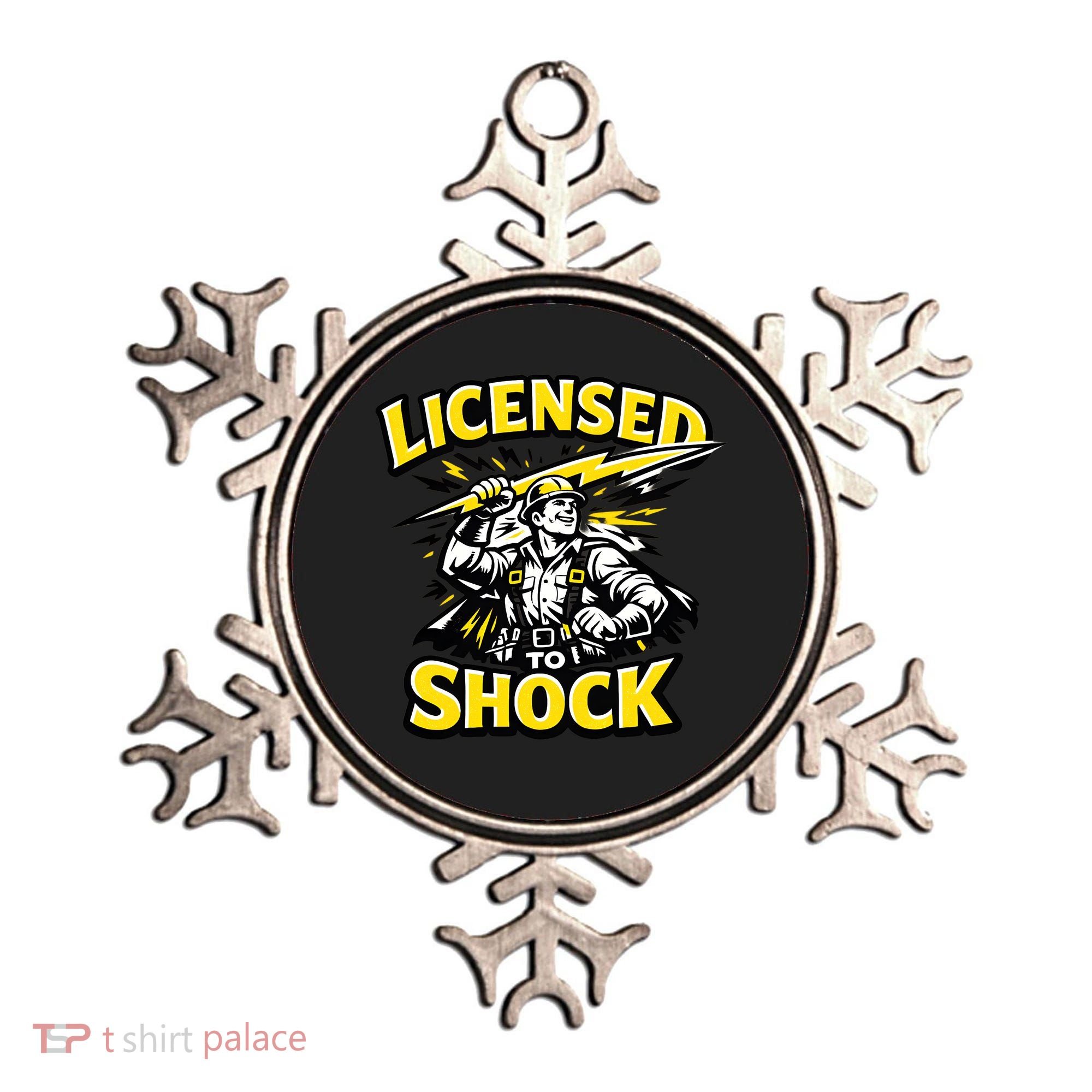 Licensed To Shock Power Line Worker Humor Ornament