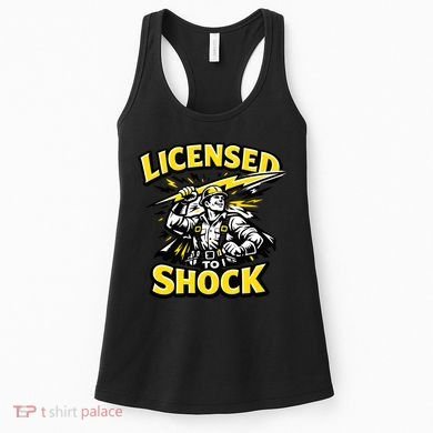 Licensed To Shock Power Line Worker Humor Women's Tank Top