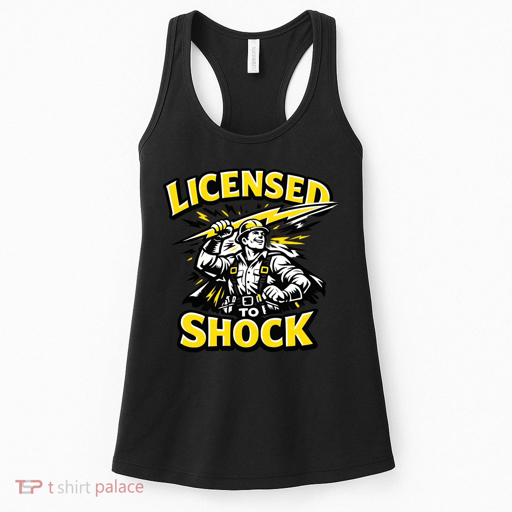 Licensed To Shock Power Line Worker Humor Women's Tank Top