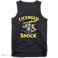 Licensed To Shock Power Line Worker Humor Tank Top thumb 0