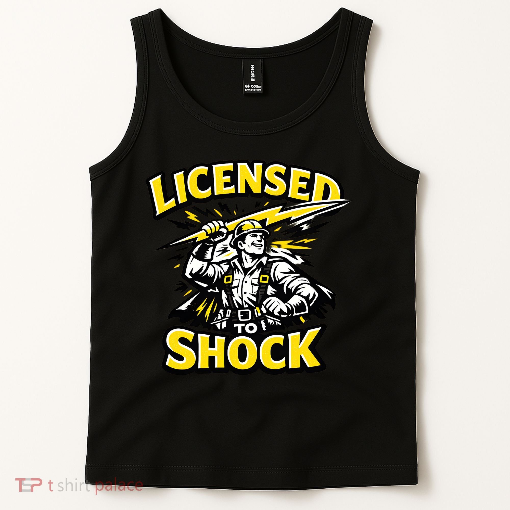 Licensed To Shock Power Line Worker Humor Tank Top