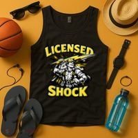 Licensed To Shock Power Line Worker Humor Tank Top thumb 4