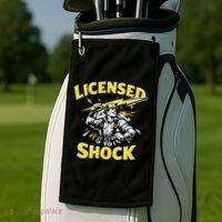 Licensed To Shock Power Line Worker Humor Golf Towel thumb 2
