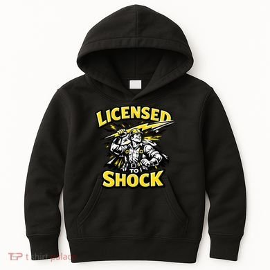 Licensed To Shock Power Line Worker Humor Kids Hoodie
