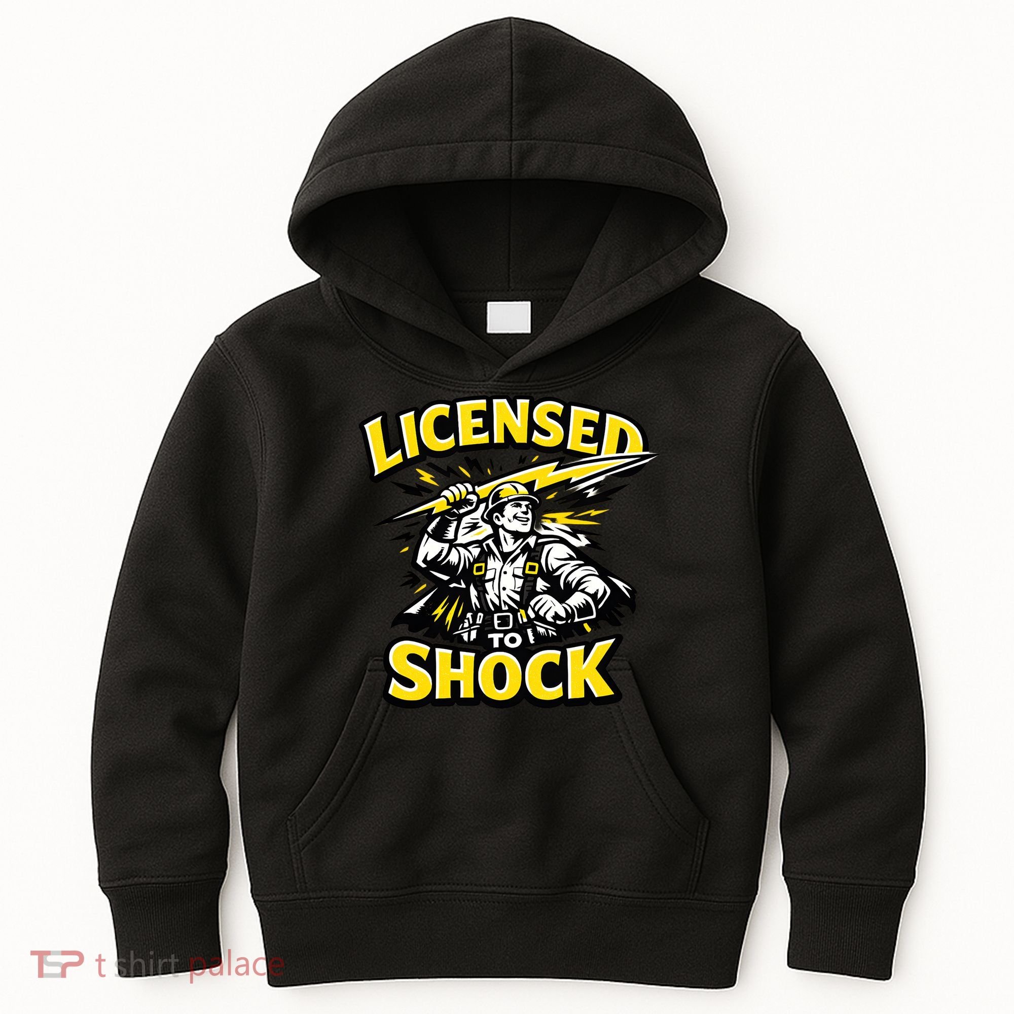 Licensed To Shock Power Line Worker Humor Kids Hoodie