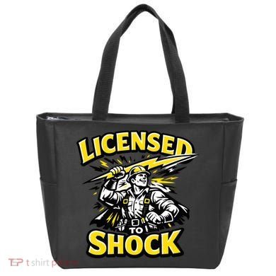 Licensed To Shock Power Line Worker Humor Tote Bag