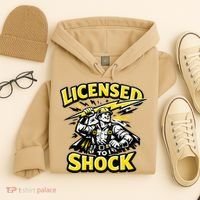 Licensed To Shock Power Line Worker Humor Hoodie thumb 4