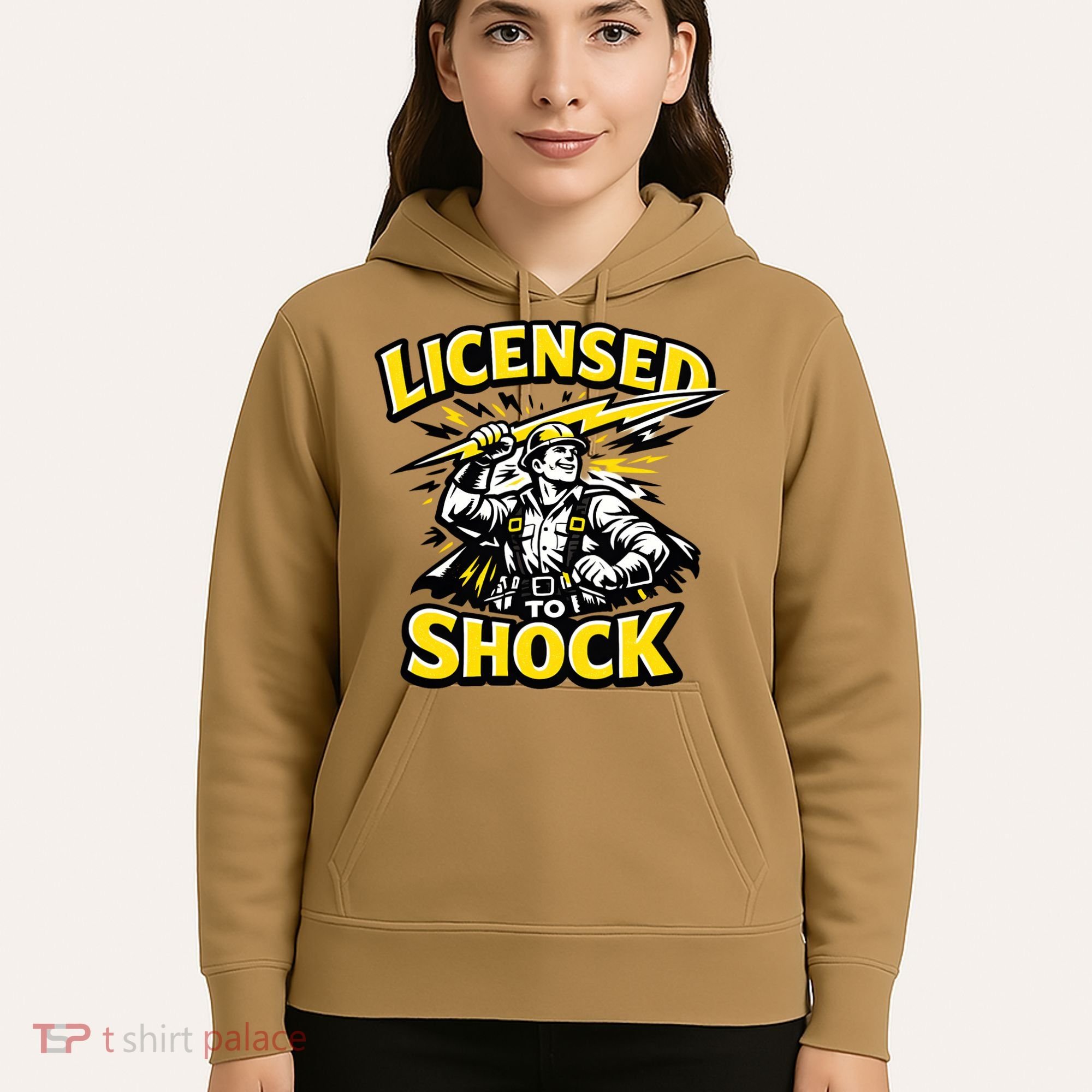 Licensed To Shock Power Line Worker Humor Hoodie