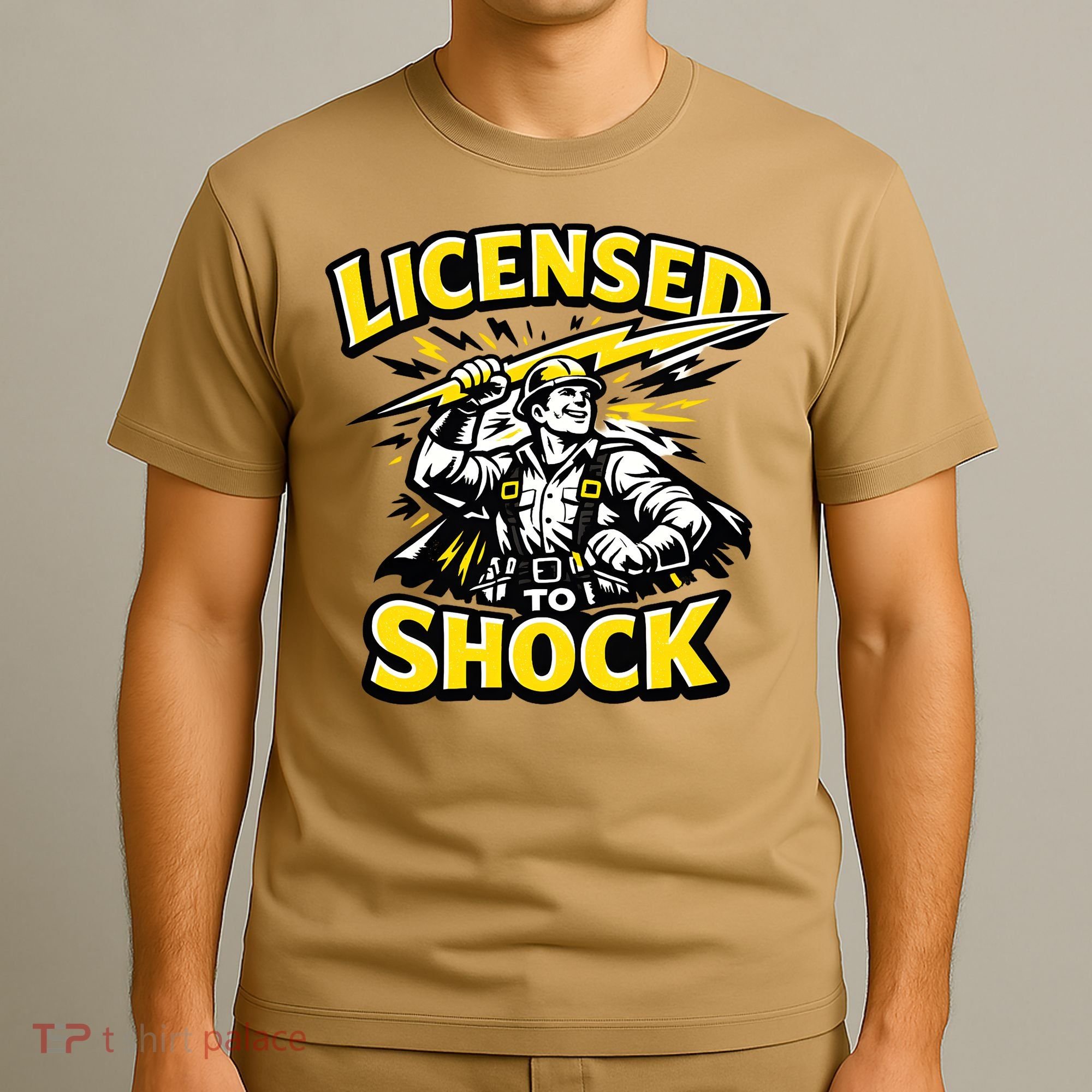 Licensed To Shock Power Line Worker Humor T-Shirt