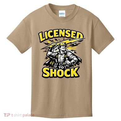 Licensed To Shock Power Line Worker Humor Kids T-Shirt
