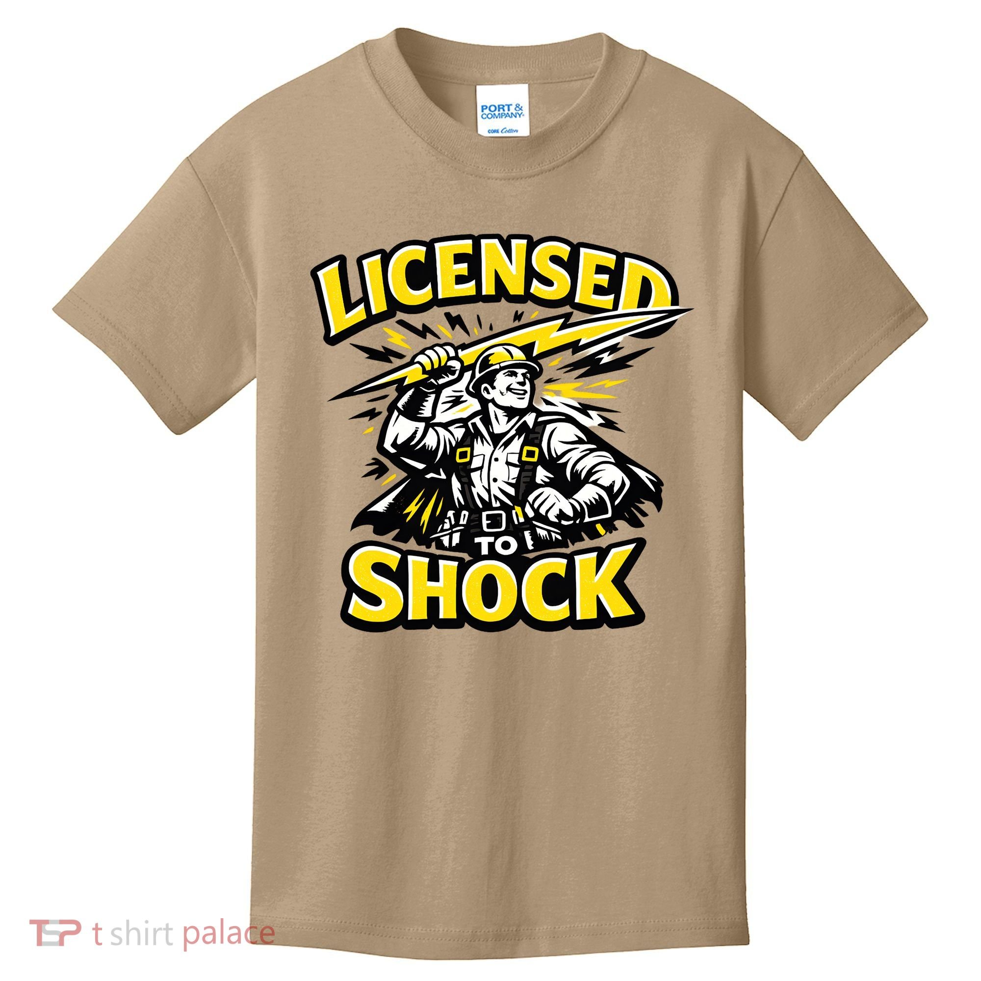 Licensed To Shock Power Line Worker Humor Kids T-Shirt