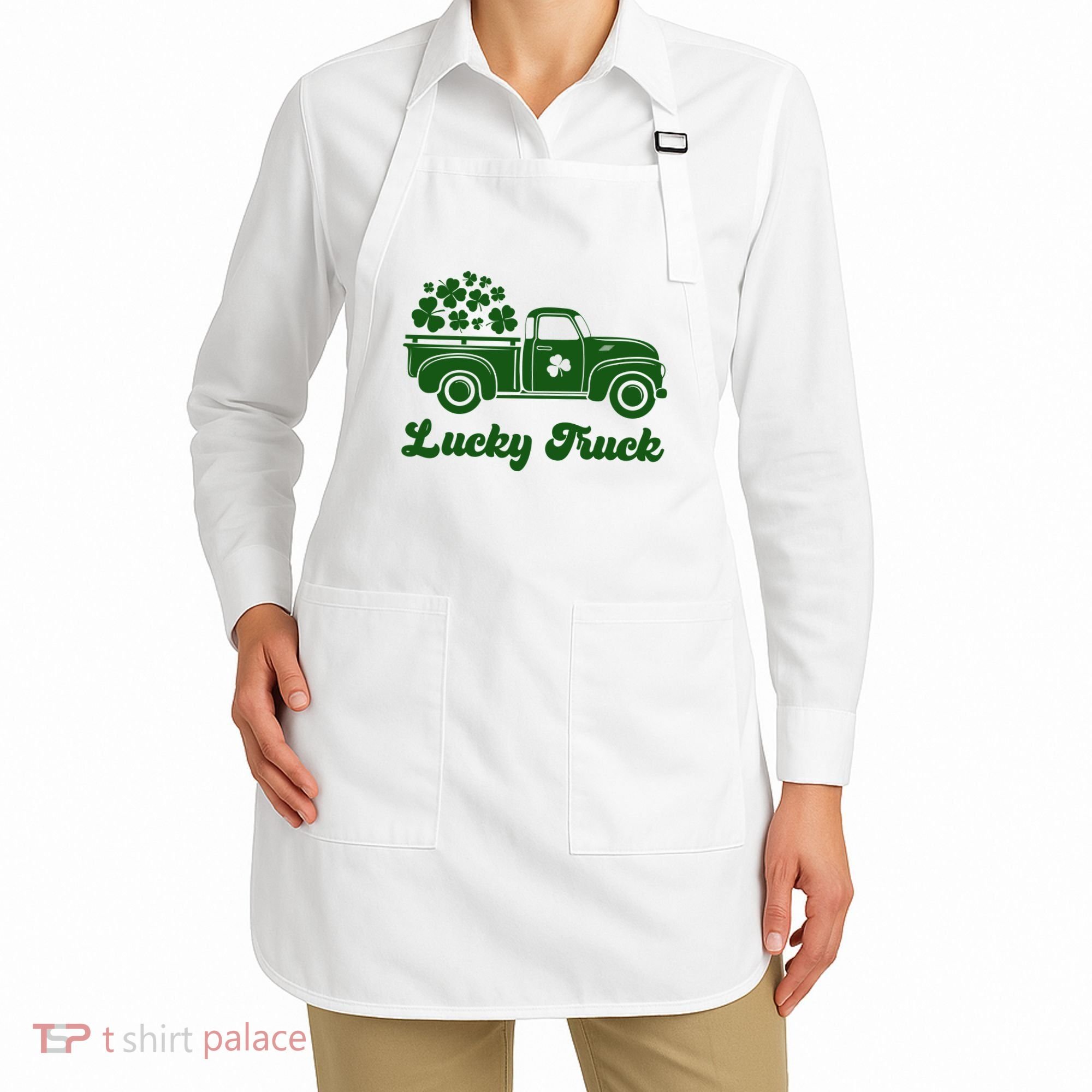 Lucky Truck St Patricks Day Apron