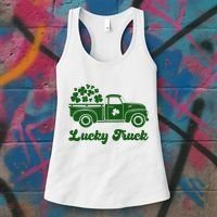 Lucky Truck St Patricks Day Women's Tank Top thumb 3