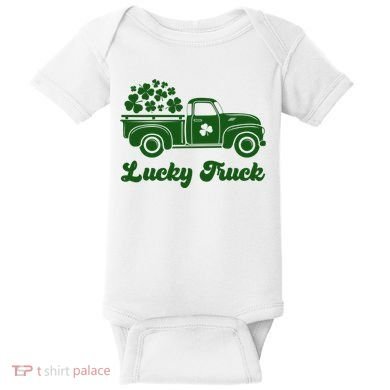 Lucky Truck St Patricks Day Baby Bodysuit