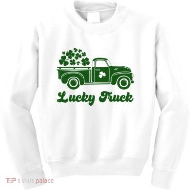 Lucky Truck St Patricks Day Kids Sweatshirt