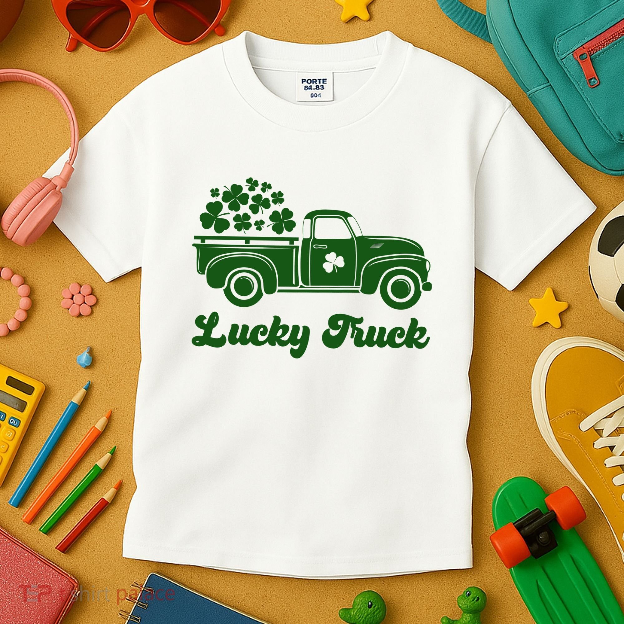 Lucky Truck St Patricks Day Kids T-Shirt