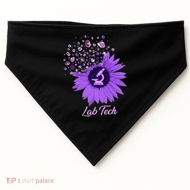 Lab Tech SunFlower Med Tech Funny Medical Technician Lab USA-Made Doggie Bandana