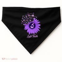 Lab Tech SunFlower Med Tech Funny Medical Technician Lab USA-Made Doggie Bandana thumb 0