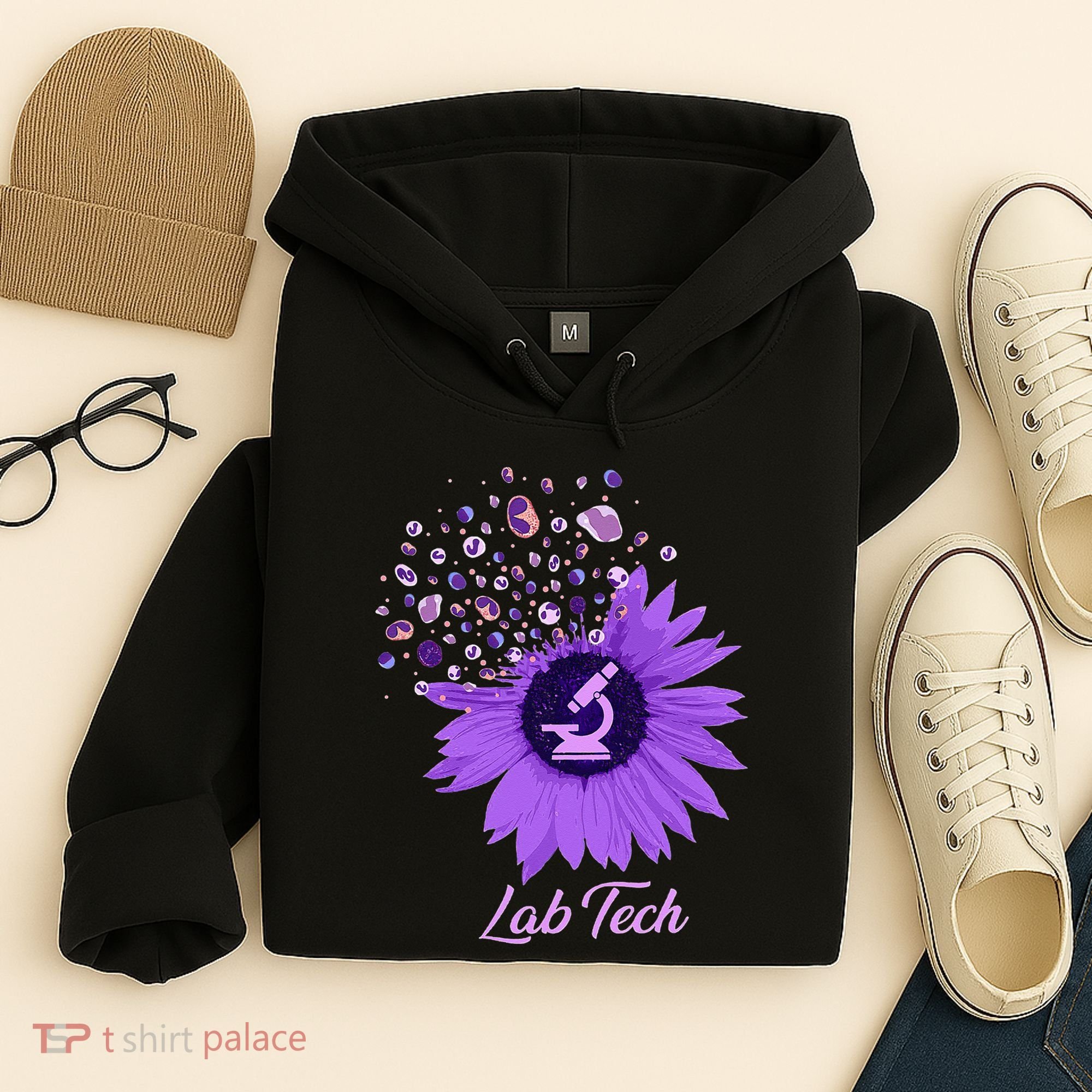 Lab Tech SunFlower Med Tech Funny Medical Technician Lab Hoodie