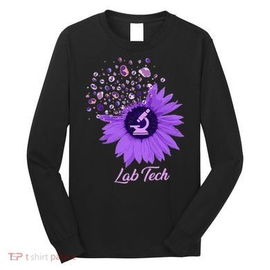 Lab Tech SunFlower Med Tech Funny Medical Technician Lab Long Sleeve Shirt