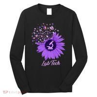Lab Tech SunFlower Med Tech Funny Medical Technician Lab Long Sleeve Shirt thumb 0