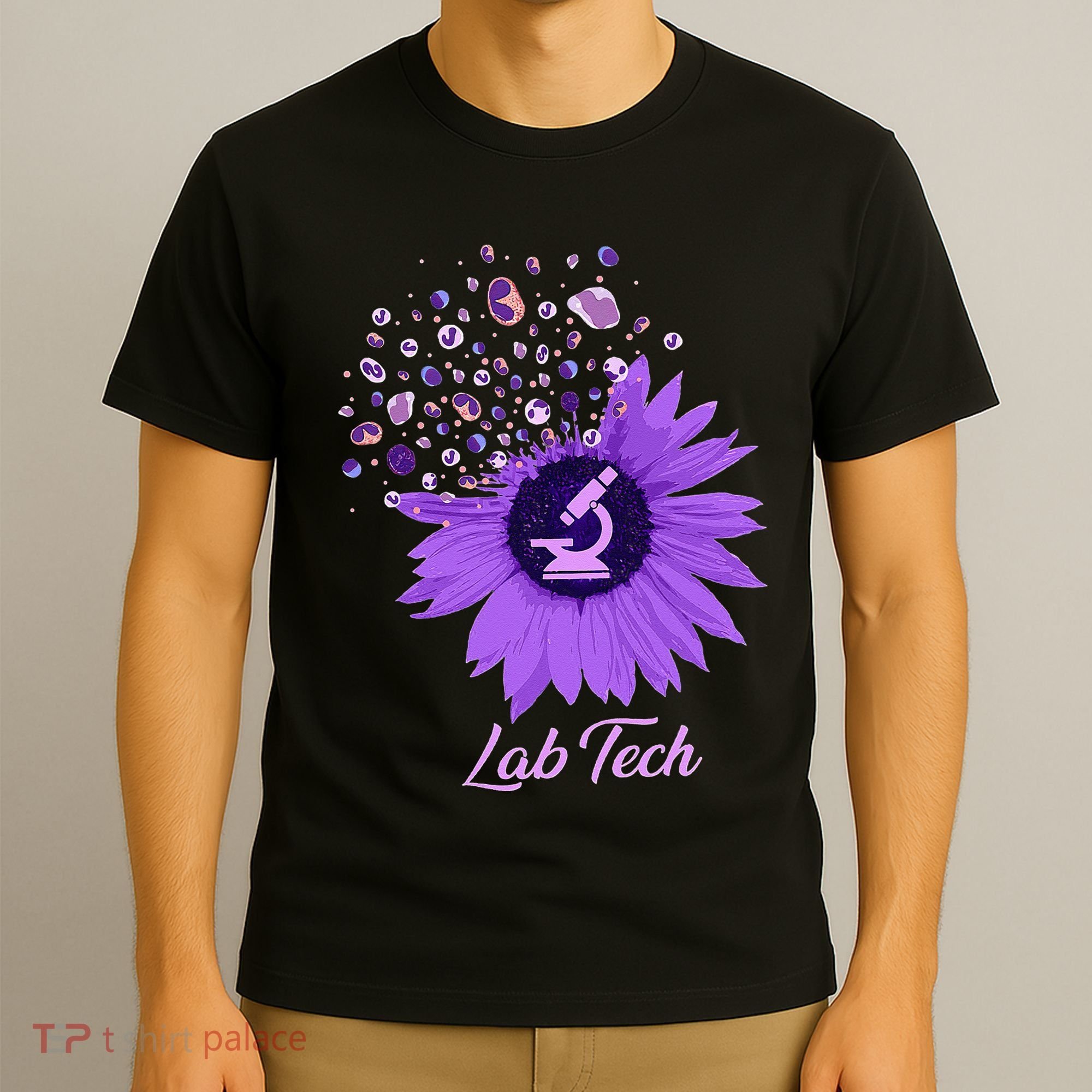 Lab Tech SunFlower Med Tech Funny Medical Technician Lab T-Shirt