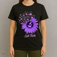Lab Tech SunFlower Med Tech Funny Medical Technician Lab T-Shirt thumb 4