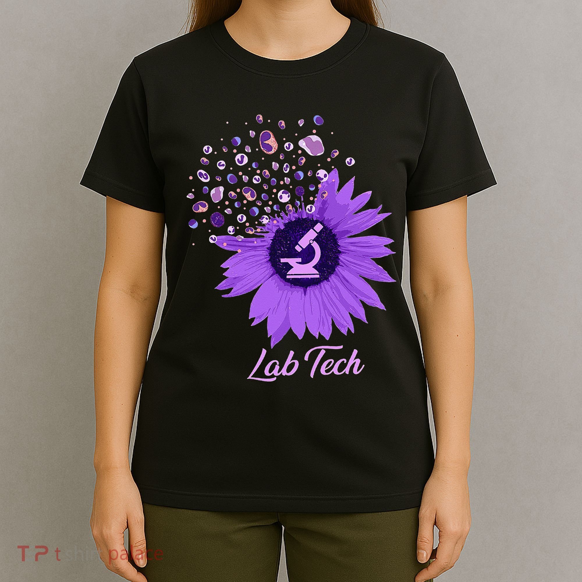 Lab Tech SunFlower Med Tech Funny Medical Technician Lab T-Shirt