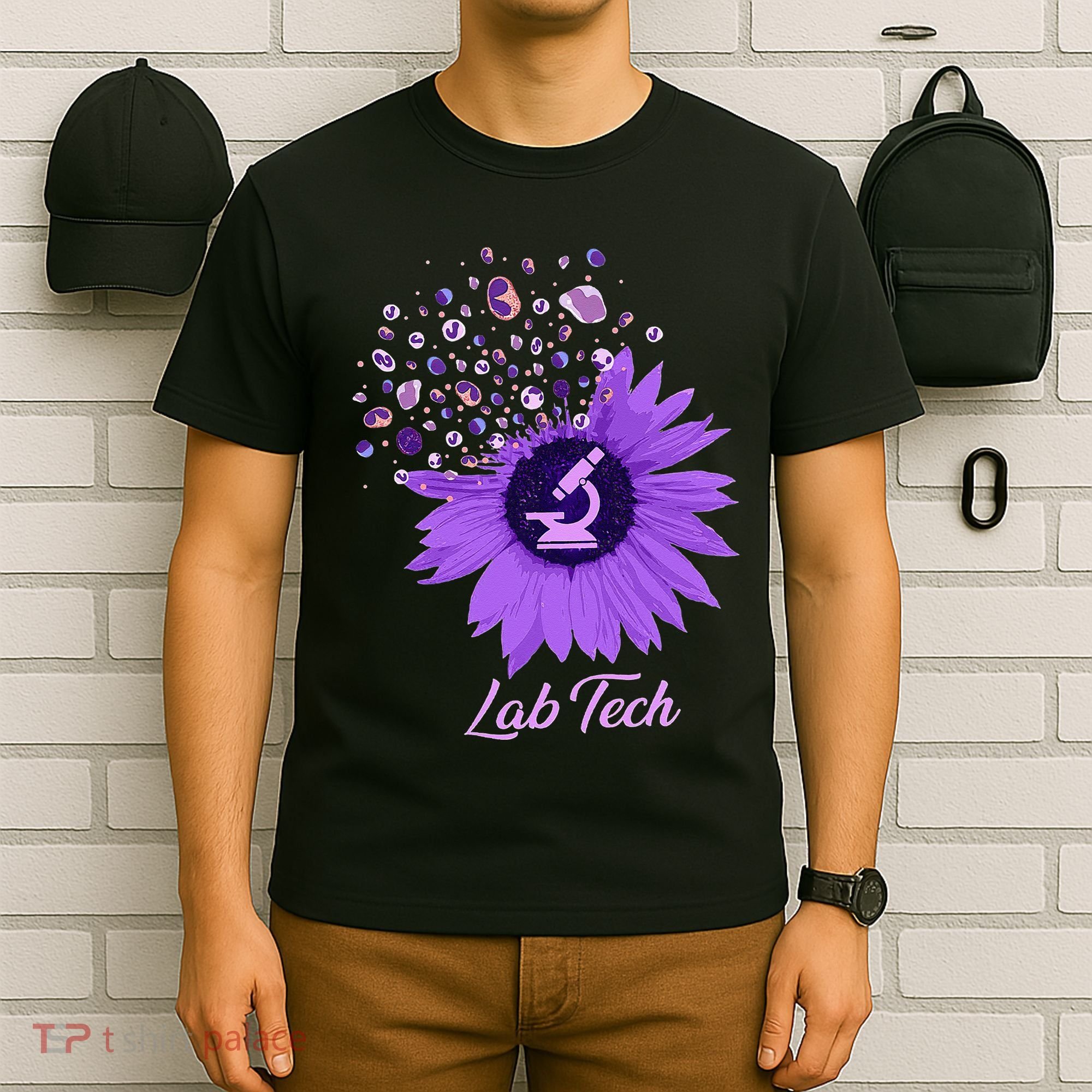 Lab Tech SunFlower Med Tech Funny Medical Technician Lab T-Shirt