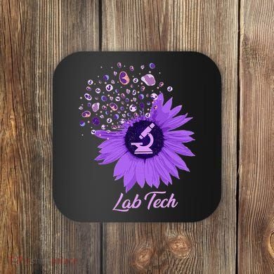 Lab Tech SunFlower Med Tech Funny Medical Technician Lab Coaster