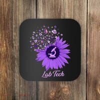 Lab Tech SunFlower Med Tech Funny Medical Technician Lab Coaster thumb 0