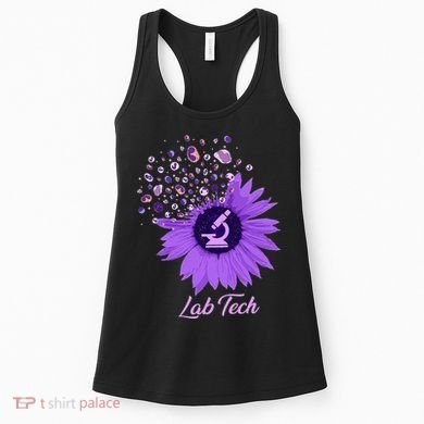 Lab Tech SunFlower Med Tech Funny Medical Technician Lab Women's Tank Top