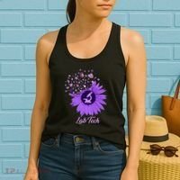 Lab Tech SunFlower Med Tech Funny Medical Technician Lab Women's Tank Top thumb 2