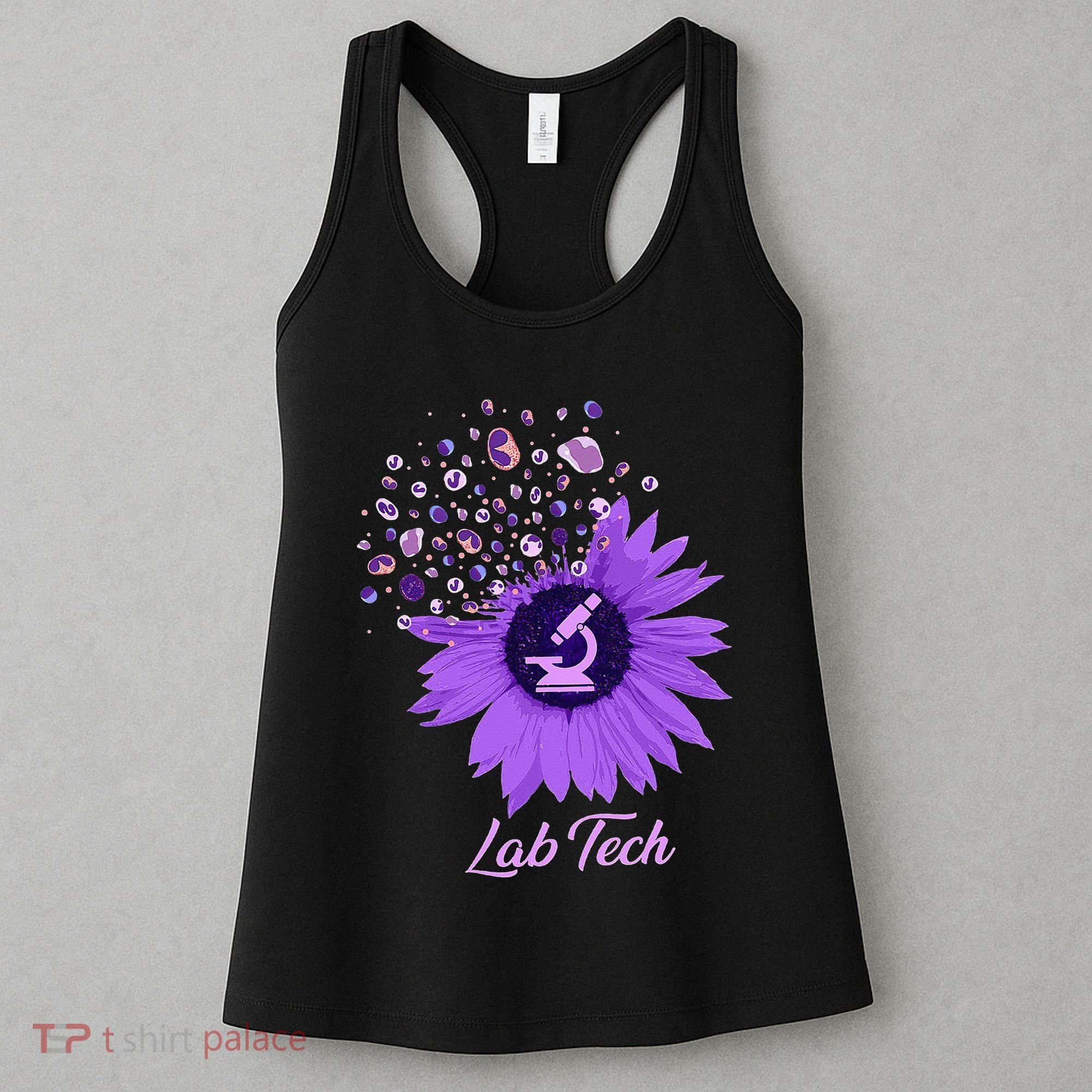 Lab Tech SunFlower Med Tech Funny Medical Technician Lab Women's Tank Top