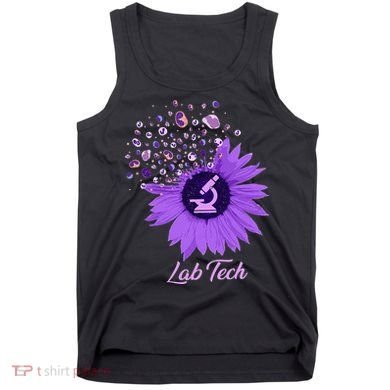 Lab Tech SunFlower Med Tech Funny Medical Technician Lab Tank Top