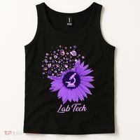 Lab Tech SunFlower Med Tech Funny Medical Technician Lab Tank Top thumb 2
